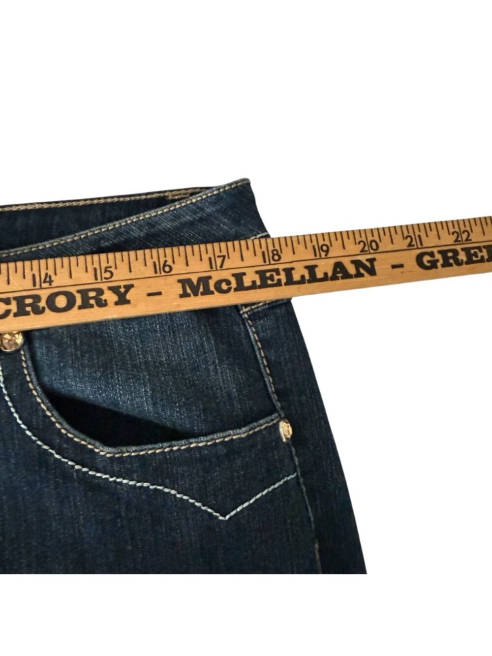 Grace In LA Jeans Womens 14 36 x 33 Blue Gold Embellished Stone Wash NWT Embroid - Picture 12 of 16